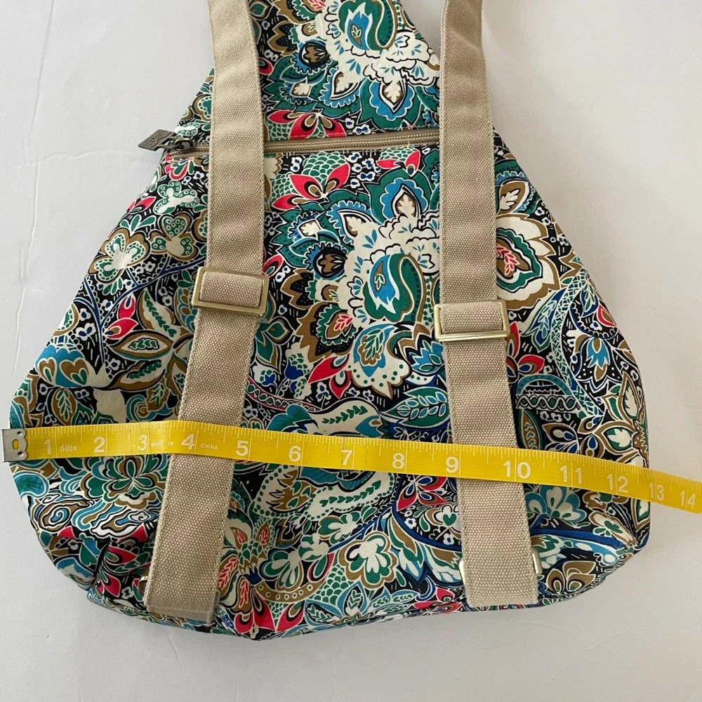 Black Butterfly‎ Paisley Canvas Teardrop Backpack Sling Bag Adjustable Straps
